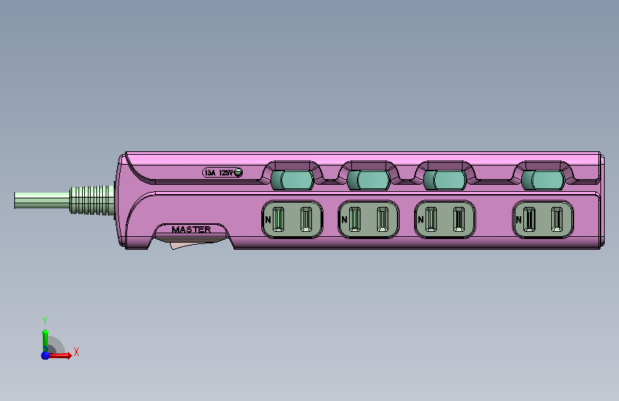 公牛插座模型1 正面视图