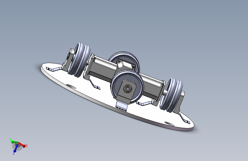 独立电机驱动的四轮小车3D模型