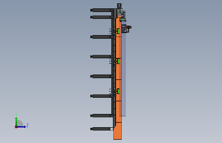 大直径输油管自动切管机 左侧视图
