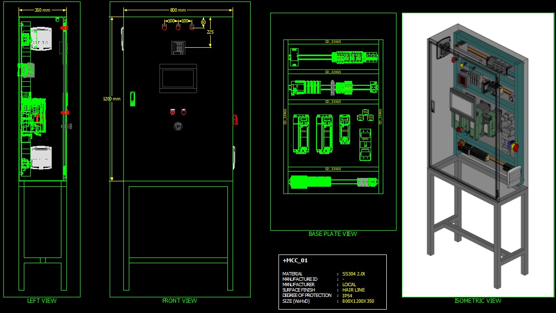 Stack Mcc Block A0008749-独立式MCC面板 800x1200x350_STEP_模型图纸下载 – 懒石网