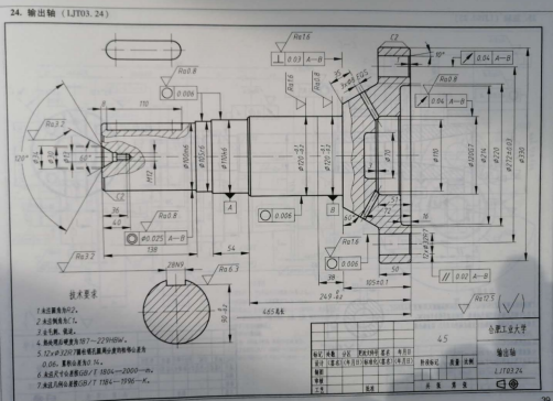 输出轴工艺及镗内孔夹具设计【带中心孔版本】【沈阳理工】【工艺综合卡+检验卡】