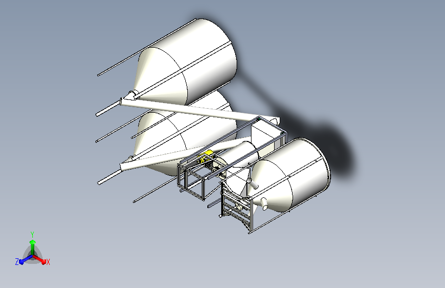 生物质颗粒原料混料生产线3D