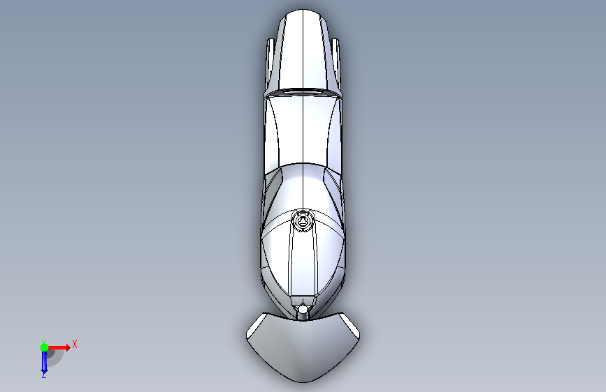 运动摩托车 SolidWorks stp 俯视图
