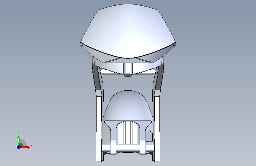 运动摩托车 SolidWorks stp 正面视图