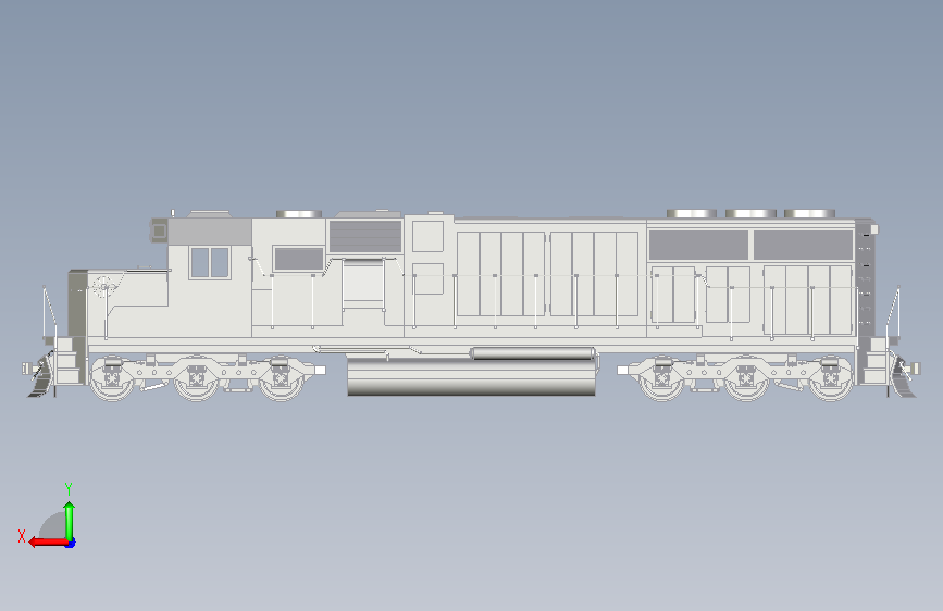 火车 机车15 Inventor 背面视图