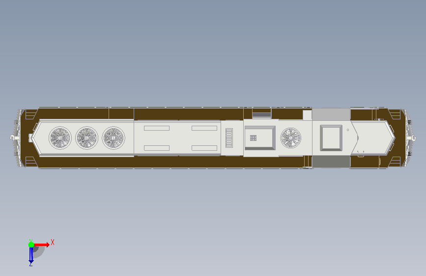 火车 机车15 Inventor 俯视图