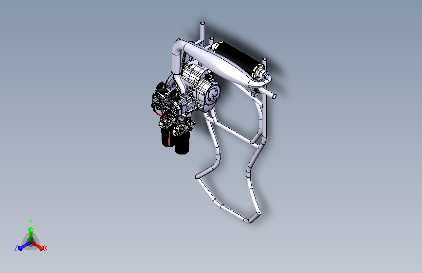 变速箱600发动机安装卡丁车上 catia