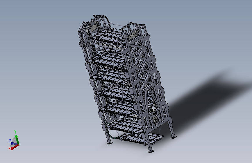 垂直循环式立体车库sw+cad+说明书