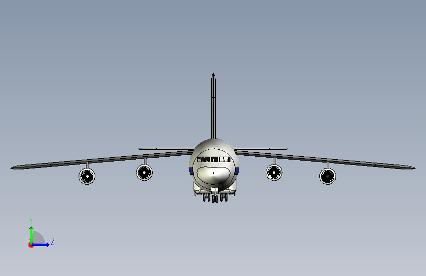 004-客机-安东诺夫 An-124 STEP 左侧视图