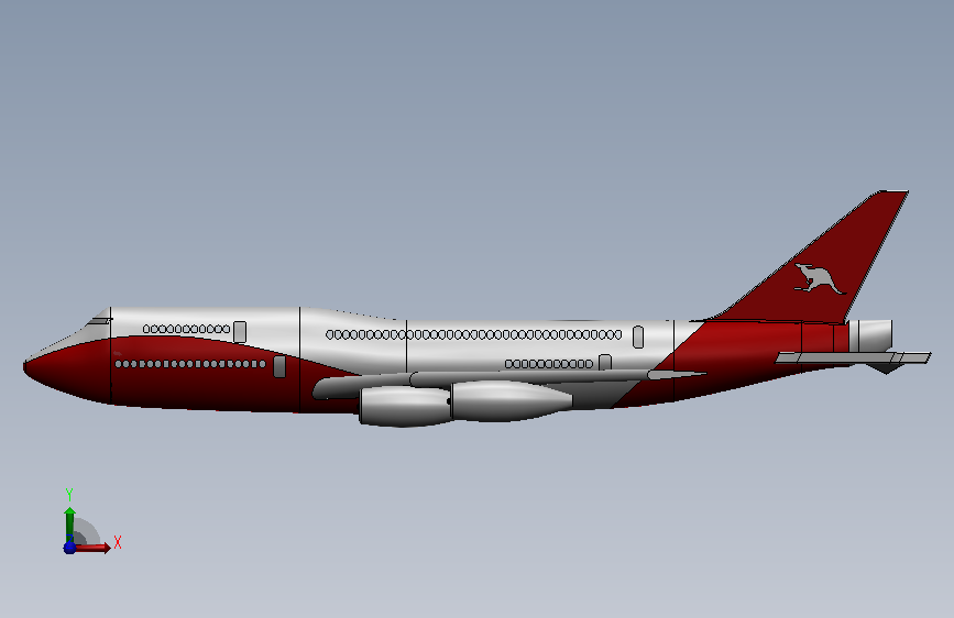 015-客机-波音747 SW 正面视图