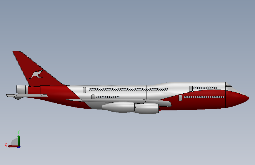 015-客机-波音747 SW 背面视图