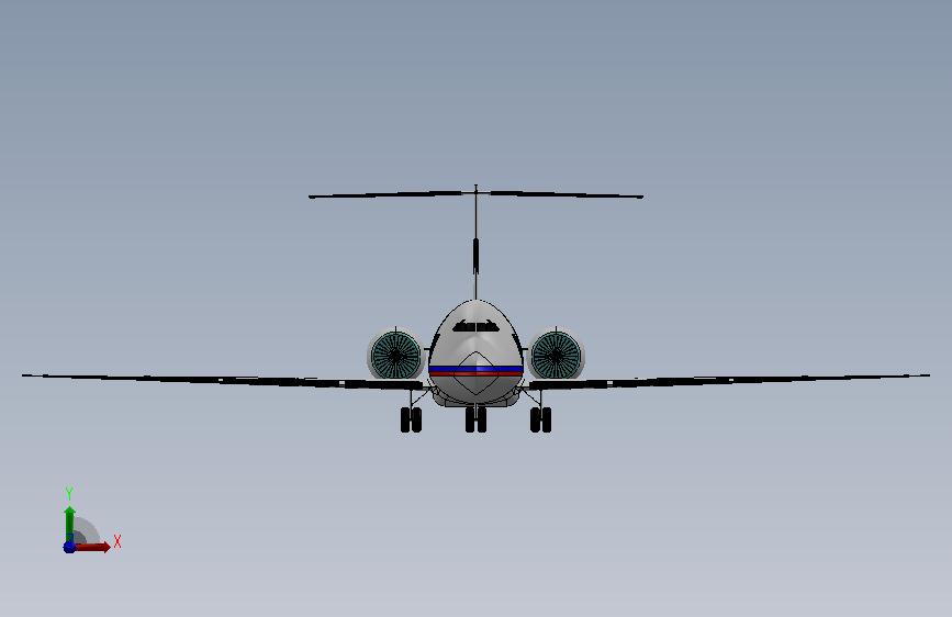 075-客机-麦道MD-90 SW STEP 正面视图