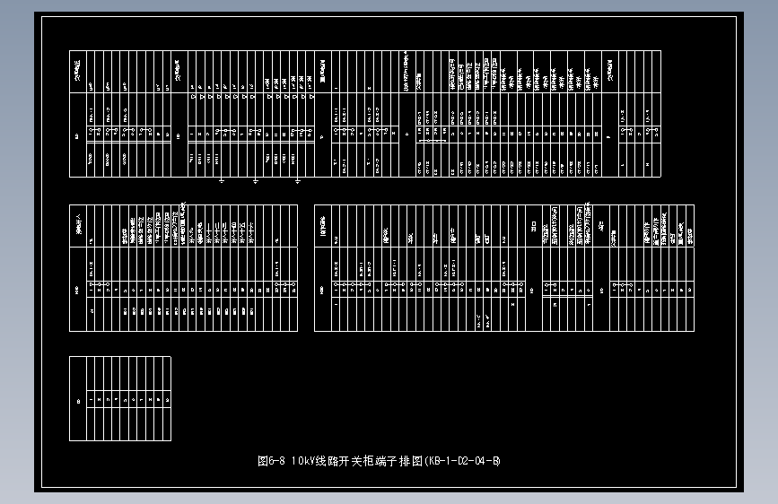 图6-8 10kV线路开关柜端子排图(KB-1-D2-04-B)