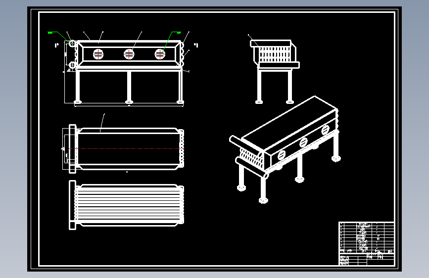 管壳式换热器 CAD 工程图纸