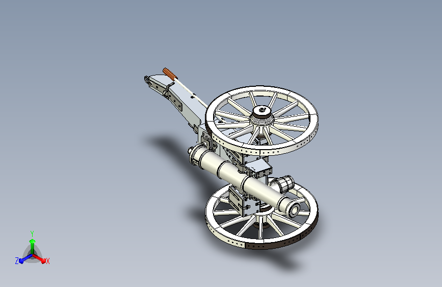 滑铁卢战役拿破仑炮3D建模UG实体
