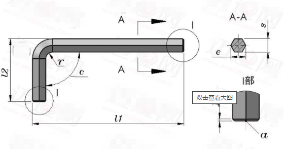 GB/T 5356标准长内六角扳手对边长3.5