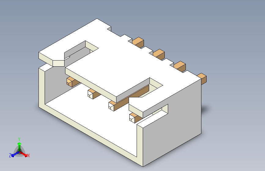 049-JST接口-JST-2.54X4P STEP 主视图