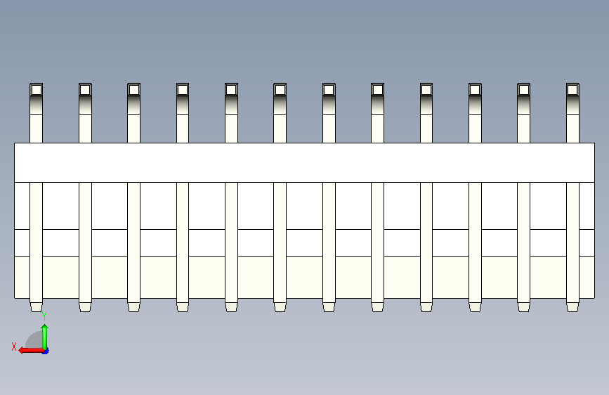 196-JST接口-CH THRU (R)12PIN 3.96MM STEP 背面视图