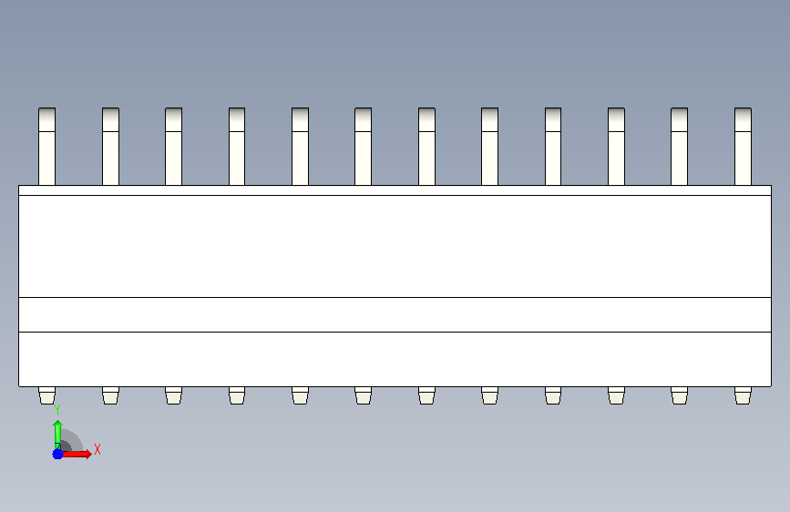 196-JST接口-CH THRU (R)12PIN 3.96MM STEP 正面视图