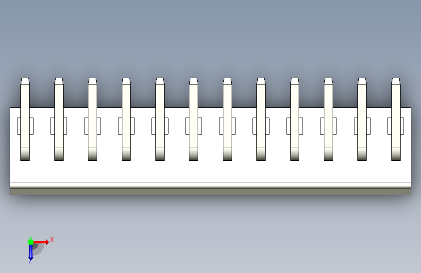 196-JST接口-CH THRU (R)12PIN 3.96MM STEP 俯视图