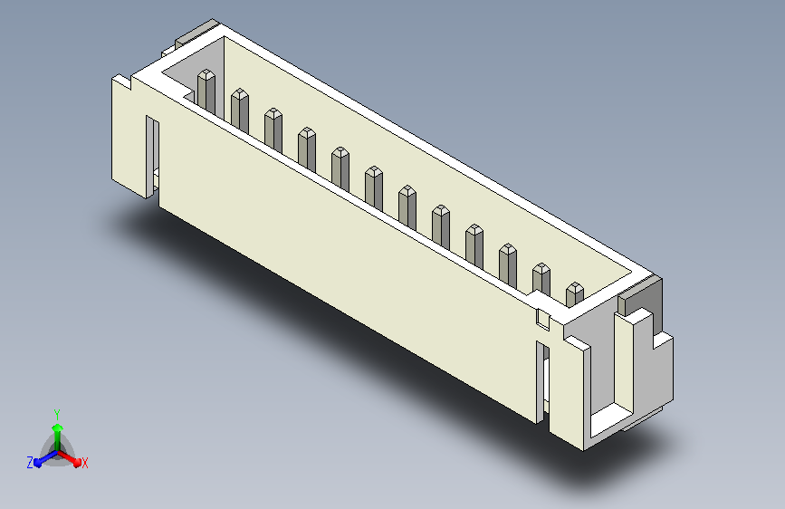218-JST接口-PH SMD (R)12PIN 2.00MM STEP 主视图