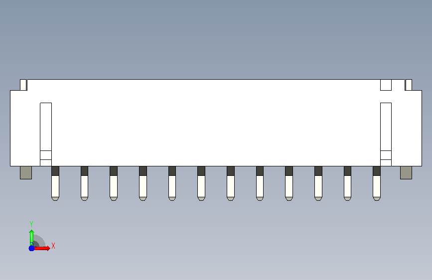218-JST接口-PH SMD (R)12PIN 2.00MM STEP 正面视图