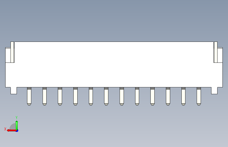 218-JST接口-PH SMD (R)12PIN 2.00MM STEP 背面视图