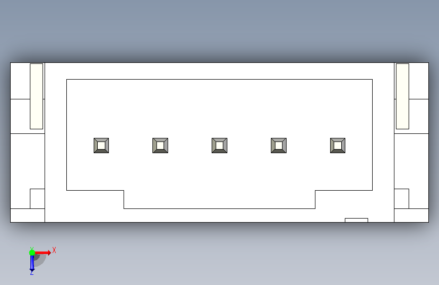 226-JST接口-PH SMD (R)5PIN 2.00MM STEP 俯视图