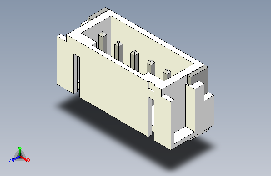 226-JST接口-PH SMD (R)5PIN 2.00MM STEP 主视图