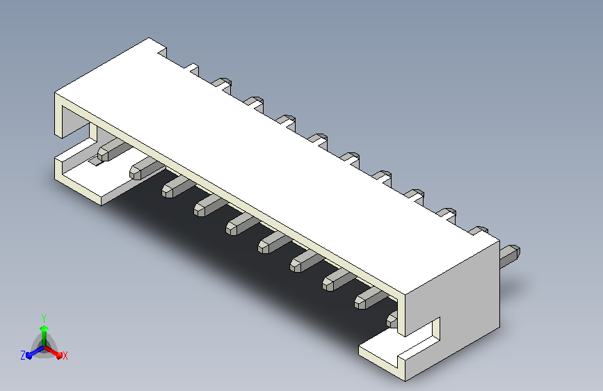 235-JST接口-PH THRU (V)10PIN 2.00MM STEP 主视图