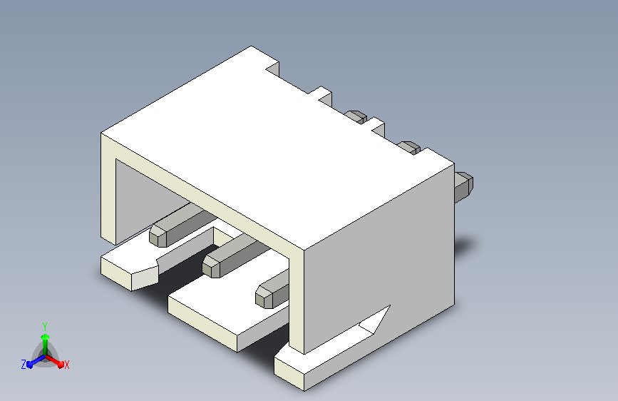 319-JST接口-XH THRU(V) 3PIN 2.54MM STEP 主视图