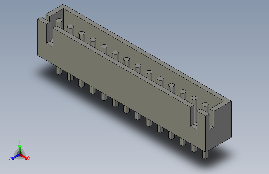 393-JST接口-XH-M-ST-14-PIN STEP 主视图