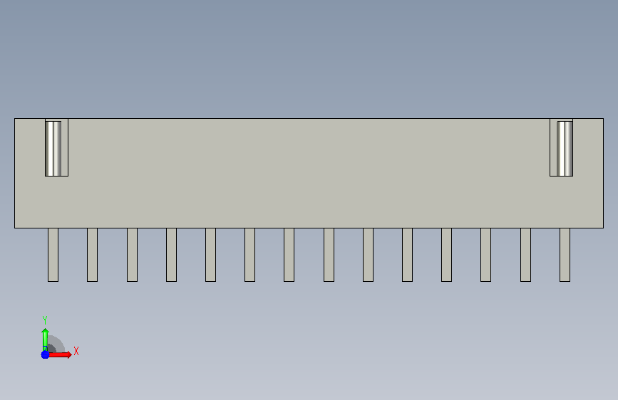 393-JST接口-XH-M-ST-14-PIN STEP 正面视图