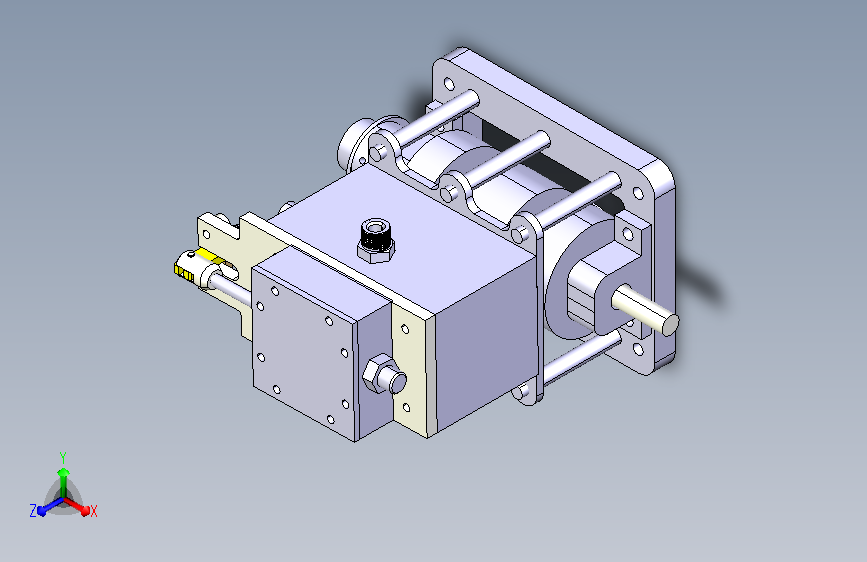 2缸立式蒸汽发动机单气门 catia