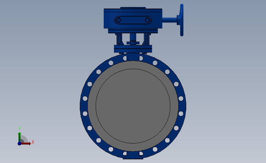 法兰硬密封蝶阀[1-DN450法兰硬密封蝶阀]_SOLIDWORKS 2018_模型图纸下载 – 懒石网