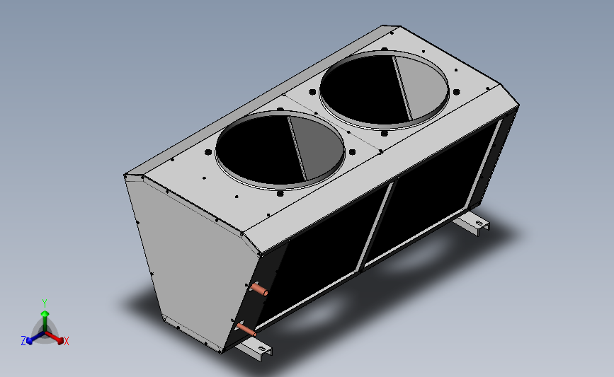 V型冷水机冷凝器_SOLIDWORKS 2017_模型图纸下载 – 懒石网