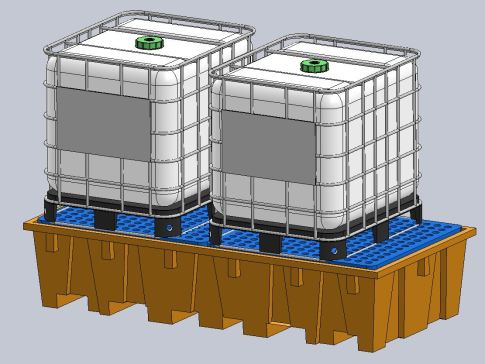 用于 2 个 IBC 罐的滴水盘