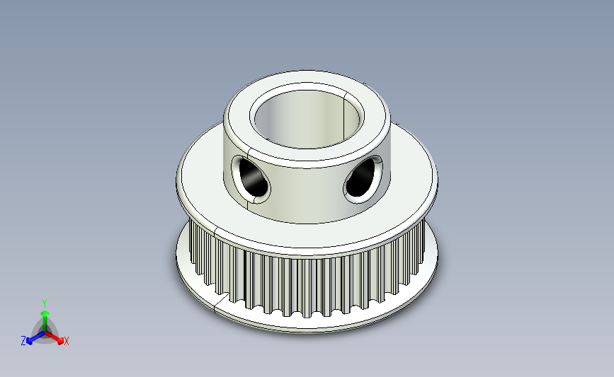 2mm 节距和 6mm 宽度的 GT2 皮带的精确正时齿轮模型