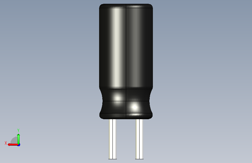 Capacitor 4.7uF 50V film.STEP_电容 4.7微法 50V 薄膜_. 背面视图