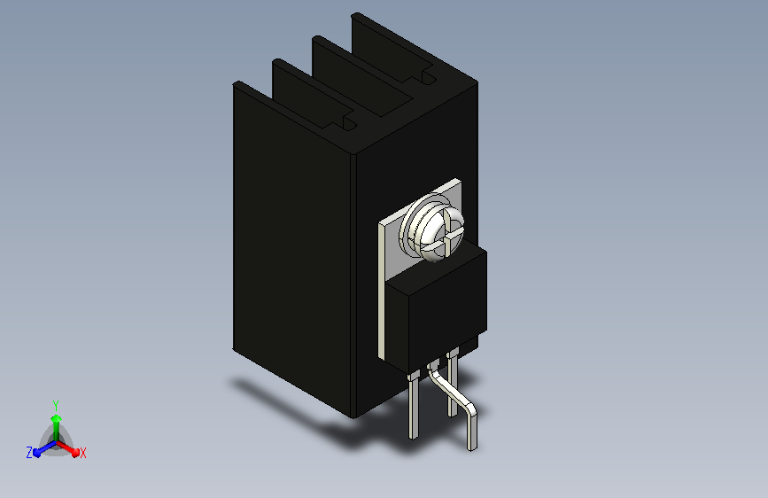 Transistor unidentified with heat sink.STEP_晶体管未与散热器识别_.