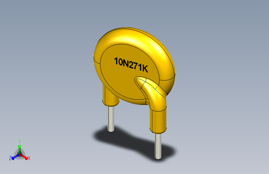 Varistor 10N271K.STEP_压敏电阻 10N271K_ .