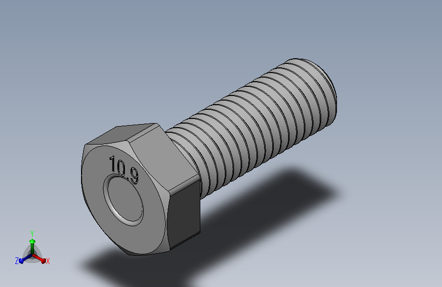 91310A715_High-Strength Class 10.9 Steel Hex Head Screw.SLDPRT_91310A715_高强度10.9级钢六角头螺钉