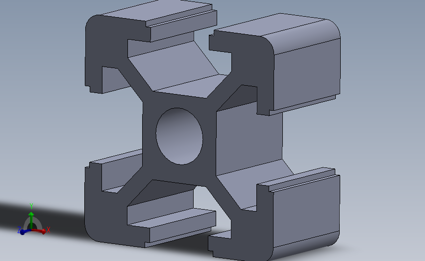Al 2020 T 型槽挤压型材SolidWorks