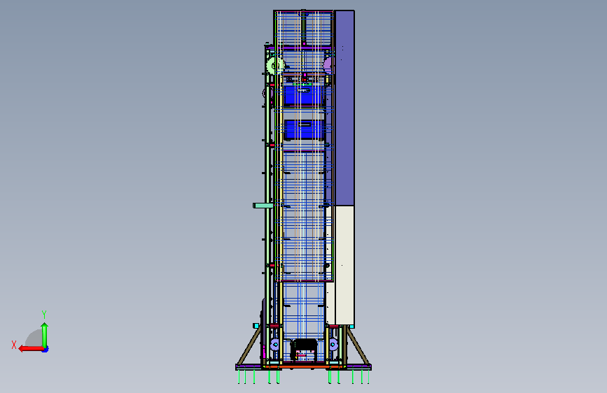 上下物料立式传送机械 背面视图