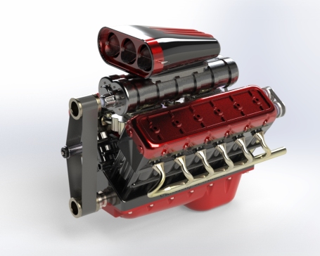 v12发动机模型SolidWorks