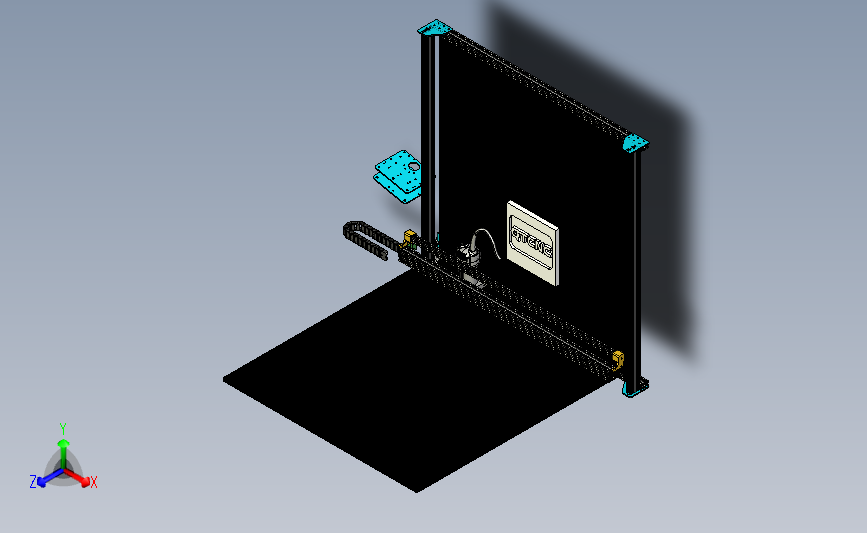 x-carve 3D打印机雕刻机三轴移动平台step sw 750mm 750mm 120mm 主视图