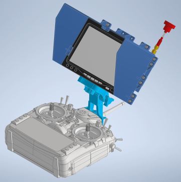 X9D 7寸显示器支架用于无人机飞控遥控器支架 STEP IGES