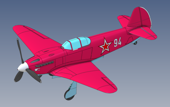 yak3雅克3RC飞机图纸dwg STL STEP