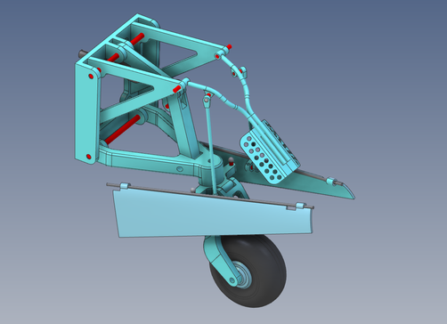 yak3雅克3飞机后起落架STEP STL