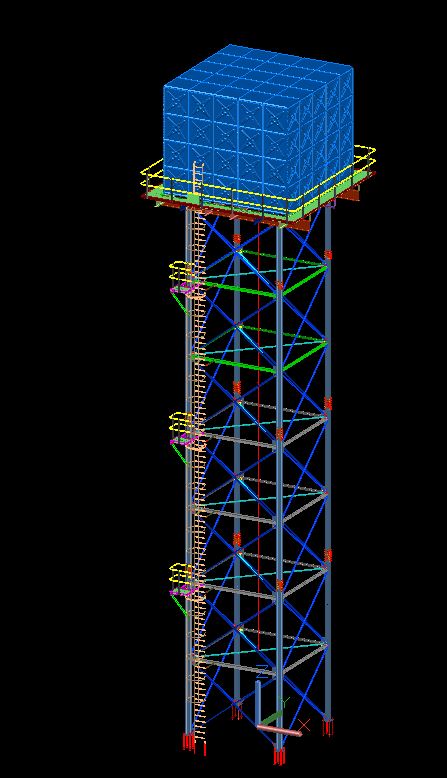 供水180立方25m高水塔step iges dwg
